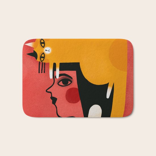YELLOW CAT HAT Bath Mat