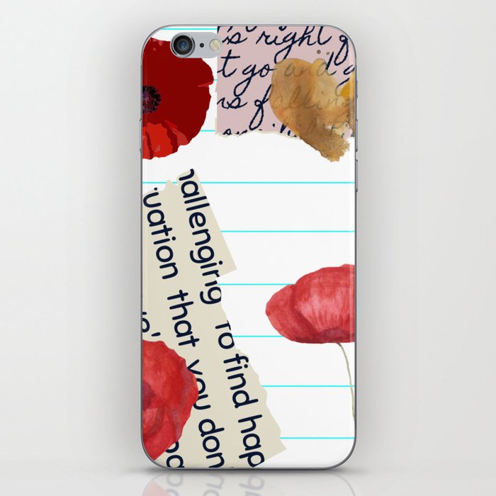 Floral Inspired Newspaper Collage iPhone Skin