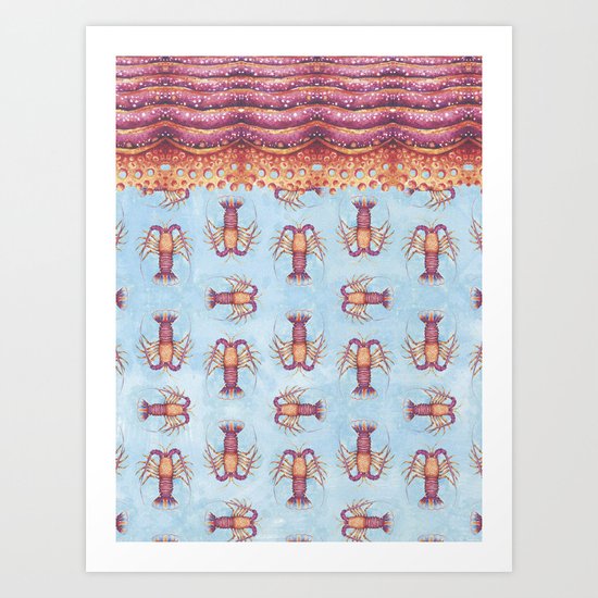 lobster pattern Art Print