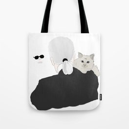 Karl Lagerfeld and Choupette Tote Bag