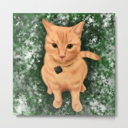 Disgruntled Tabby Metal Print | Sassy, Cat, Kitty, Tabby, Painting, Green, Digital 