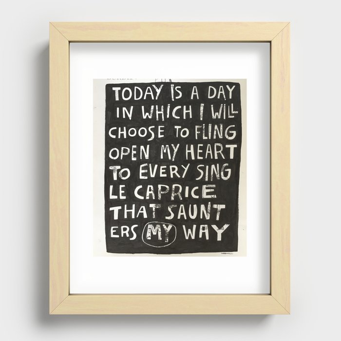 today is a day. Recessed Framed Print