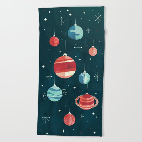 Joy to the Universe (in Teal) Beach Towel
