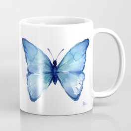 Two Blue Butterflies Watercolor Mug