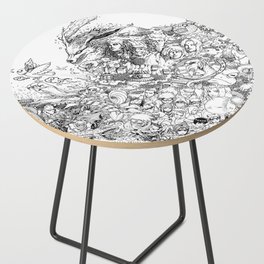 Anime Characters Doodle Side Table