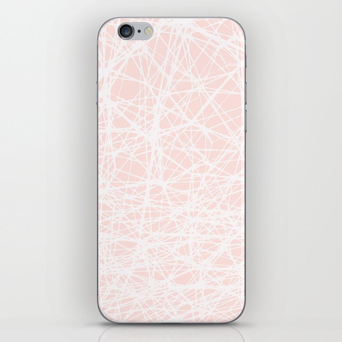 Contemporary  White Line Art on Pink - Mix & Match with Simplicity of life iPhone Skin