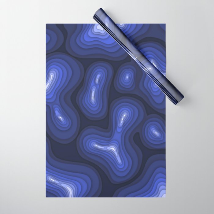 Blue Topography Wrapping Paper