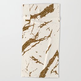 Marble Texture - Rust Brown Beach Towel