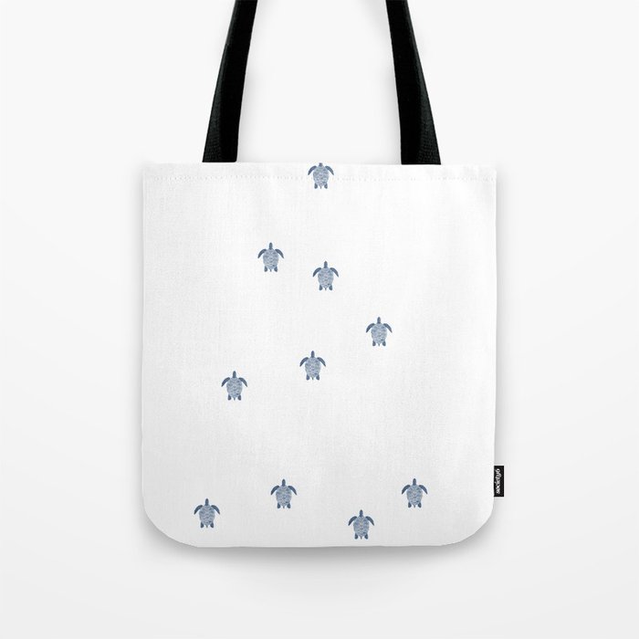 The Race Baby Sea Turtle Minimal Art Design Tote Bag By