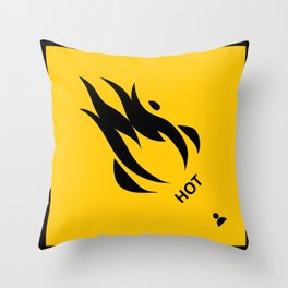 Caution: Hot! Throw Pillow