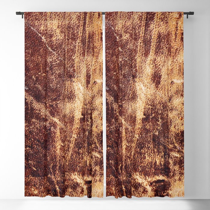 Aged Worn Leather Blackout Curtain
