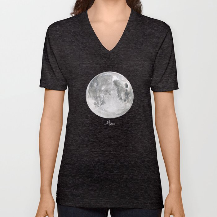Moon Night  V Neck T Shirt