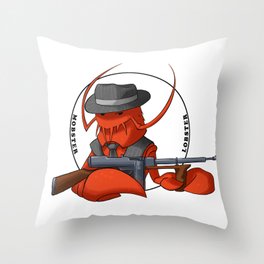 Mobster Lobster Throw Pillow
