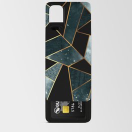 Teal and Gold Abstract Tile Pattern Android Card Case