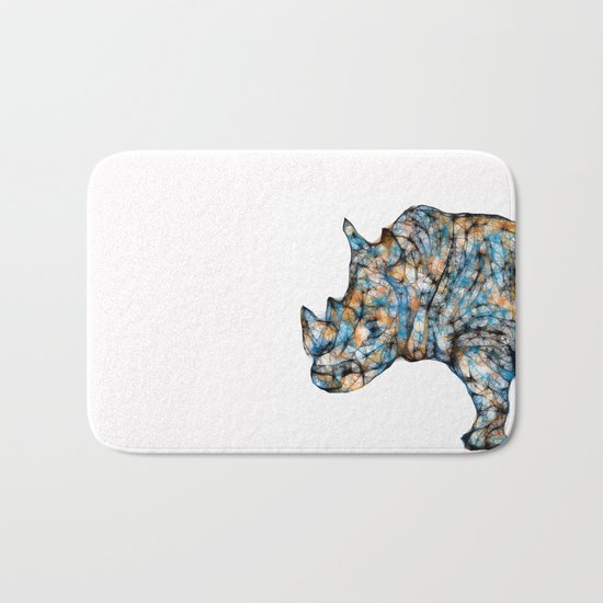 Rhino-no text Bath Mat