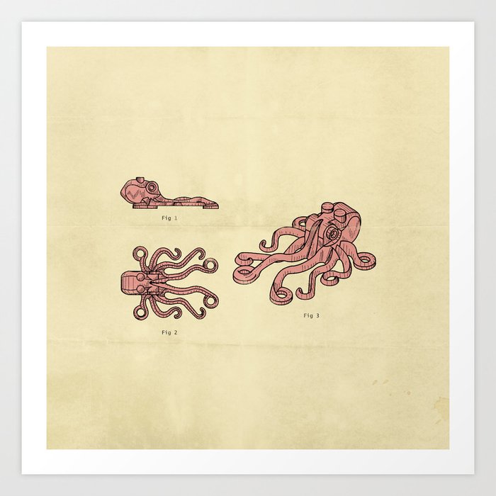 Lego Octopus Art Print