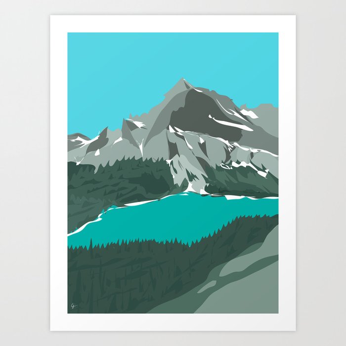 Grinnell Lake, Glacier National Park, Montana Art Print