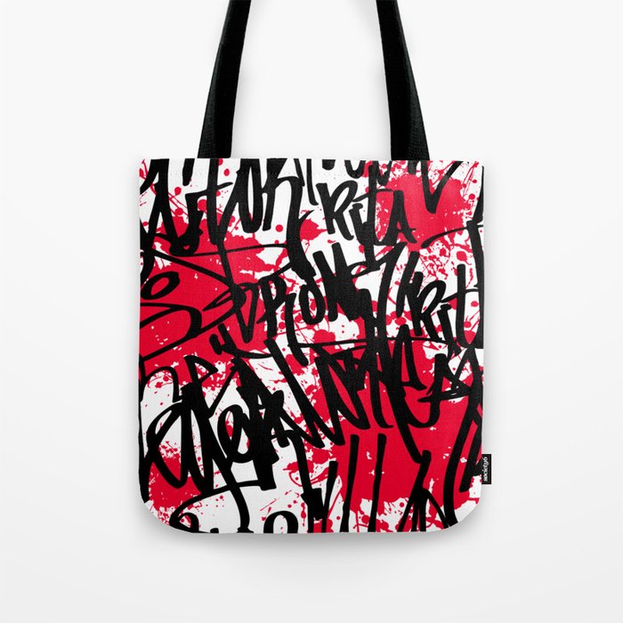 Pink, Black, and White Graffiti Wall Art Tote Bag for Sale by AlexandraStr