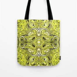 Yellow and black swirl abstract design Tote Bag