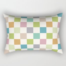 Retro Colorful Checkered Pattern II Rectangular Pillow | 70S Pattern, 70S, Squares, Checker, Graphicdesign, Blue, Checkerboard, Purple, Digital, Check 