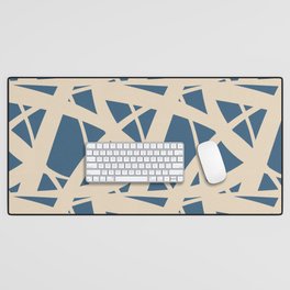 Dark Blue & Beige Abstract Mosaic Pattern 3 Pairs To 2020 Color of the Year Chinese Porcelain Desk Mat