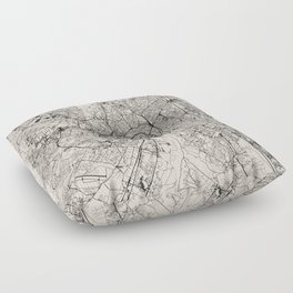 France, Toulouse Authentic Map Floor Pillow
