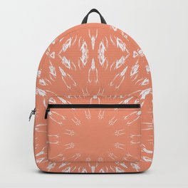 Peach Color Burst Mandala Living Coral Backpack