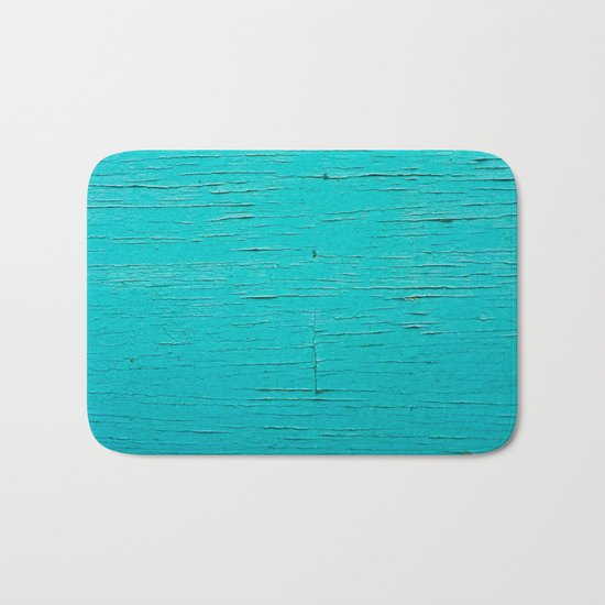 Blue Vintage Wood Bath Mat