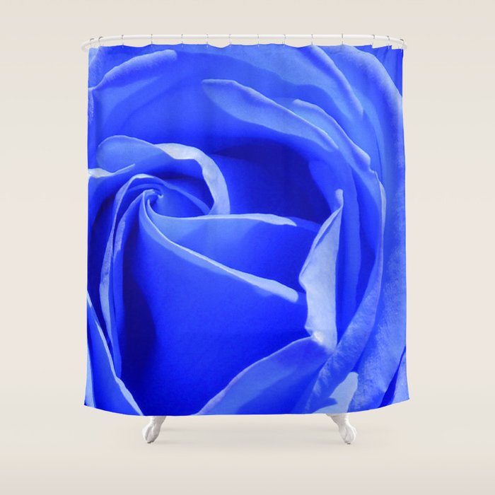 Blue Rose Shower Curtain By Lindamillar Society6 S6 Bath Shower Curtains Blue Rose