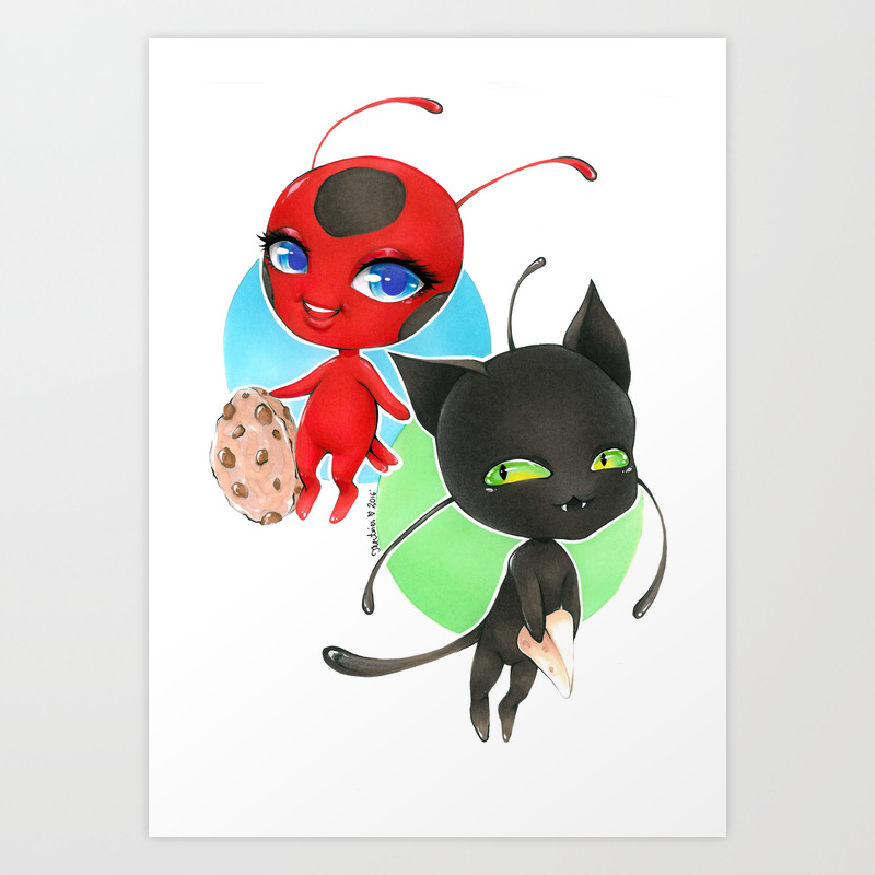 Miraculous Ladybug Tikki And Plagg Art Print By Theavies Society6 Create great digital art on your favorite topics from celebrities to anime, emo, goth, fantasy, vintage, and more! miraculous ladybug tikki and plagg art print by theavies