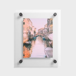 Pink Canal in Venice Fine Art Print Floating Acrylic Print