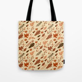 Autumn Leaves and Ladybugs Pattern Tote Bag