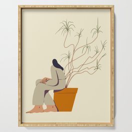 dragon tree Serving Tray | Curated, Drawing, Plants, Outside, Plant, Woman, Colors, Tree, Flora, Digital 