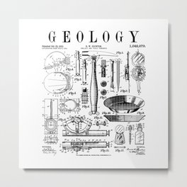 Geology Geologist Field Kit Tools Vintage Patent Print Metal Print