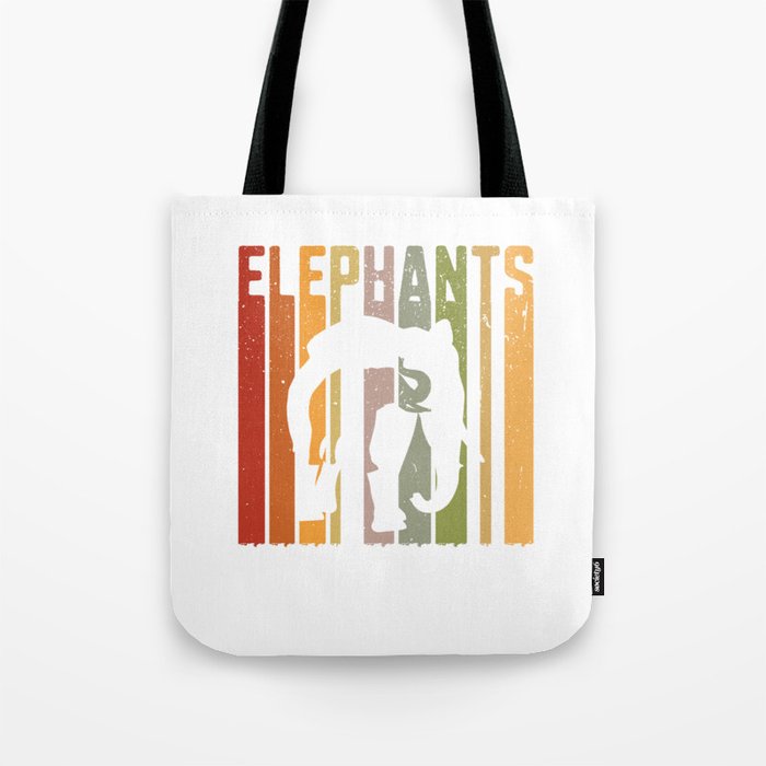Elephant's Vintage Retro Tote Bag
