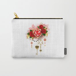 Ruby Heart with Roses Carry-All Pouch