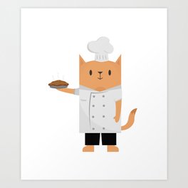 Chef Cat, Cooking Cat Art Print
