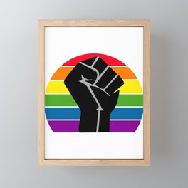 LGBT & BLM Pride Fist Framed Mini Art Print