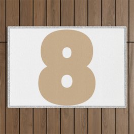 8 (Tan & White Number) Outdoor Rug