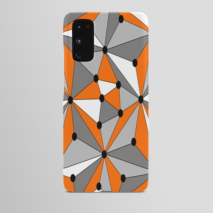 Abstract geometric pattern - orange, gray, black and white. Android Case
