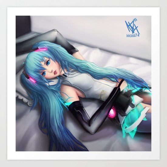 Hatsune Miku Art Print By Massimomagnago Society6