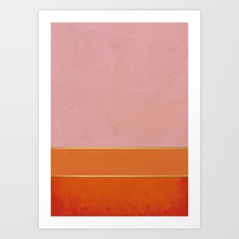 Orange, Pink And Gold Abstract Painting Art Print