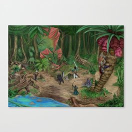 Giant Lizard Encounter Canvas Print
