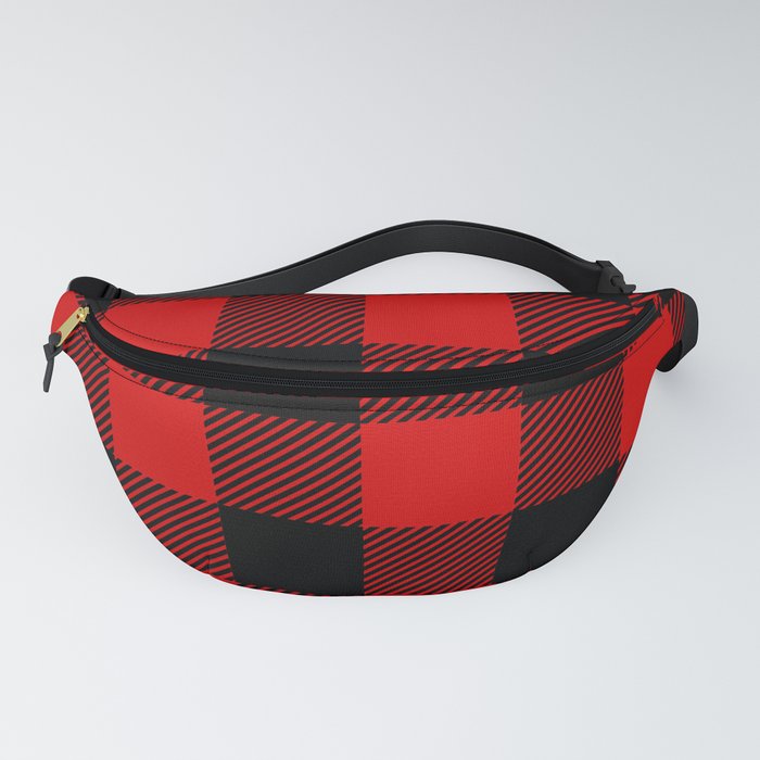 Red Lumberjack Pattern Fanny Pack