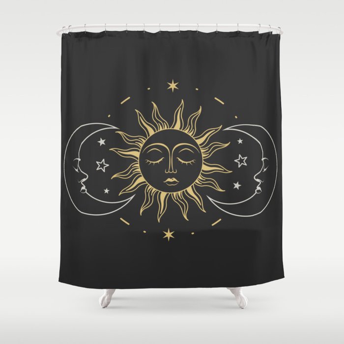 Esoteric Sun and Moon Shower Curtain