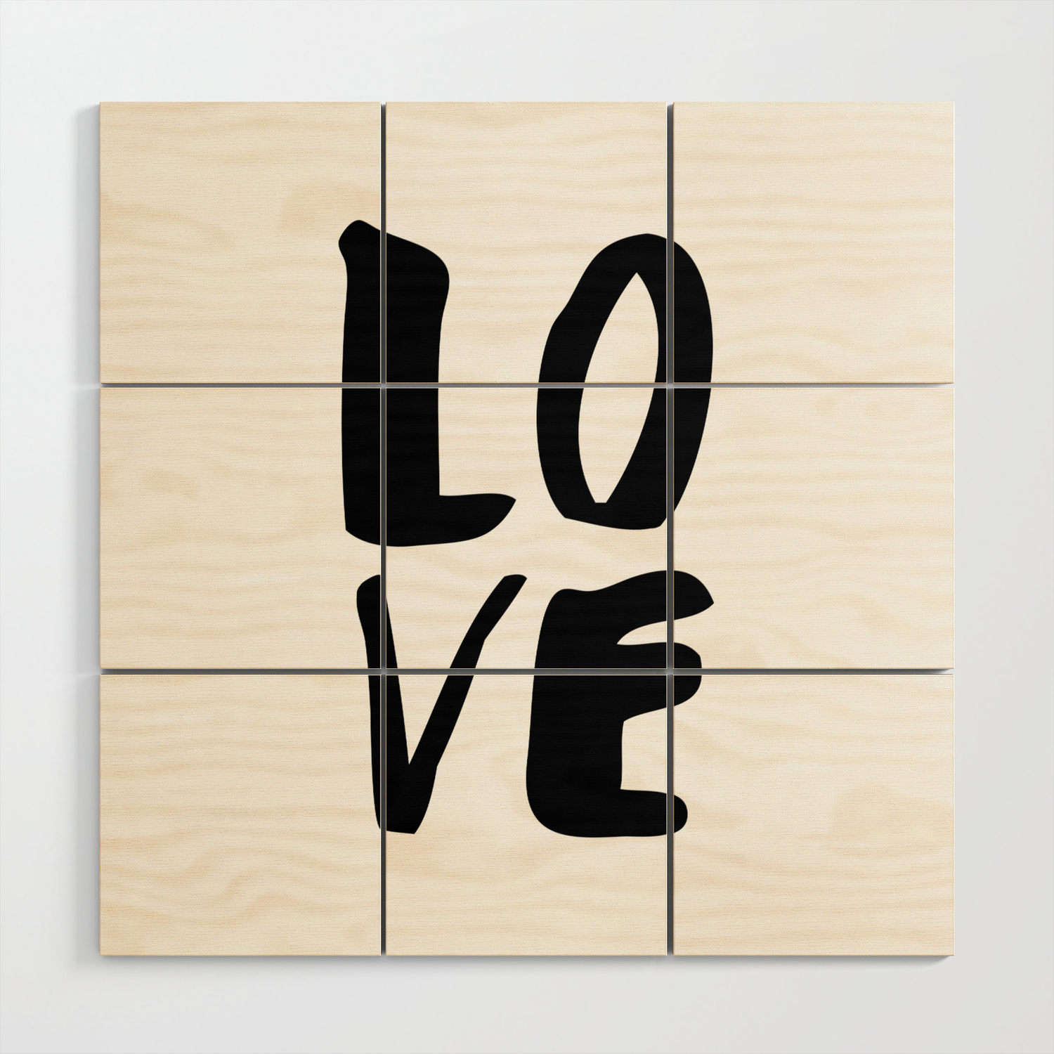 Monochrome Love Black White Hand Lettered Ink Typography Poster