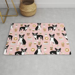 Boston Terrier coffee dog breed gifts pupuccino dog lover Boston terriers pure breed Area & Throw Rug