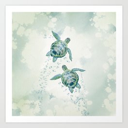 Two Sea Turtles  Art Print