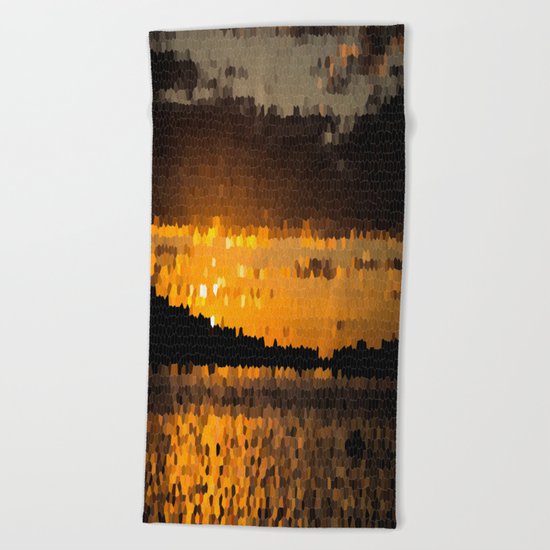 Autumn Sunset Beach Towel