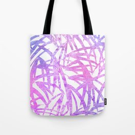 Abstract Palm Leaves Pattern Purple Tote Bag